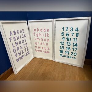 Alphabet and Numbers Wall Art Set